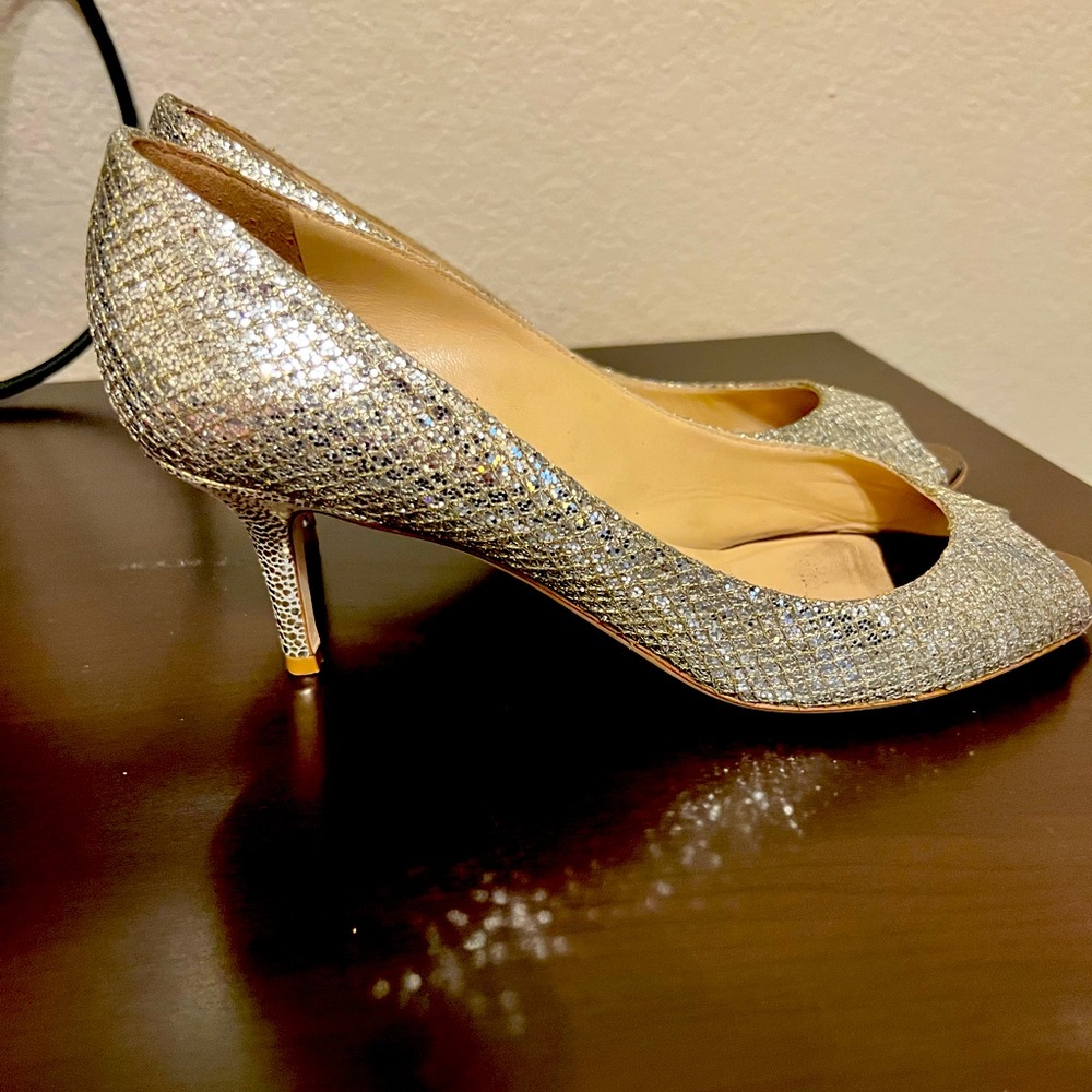 Jimmy Choo champagne glitter heals